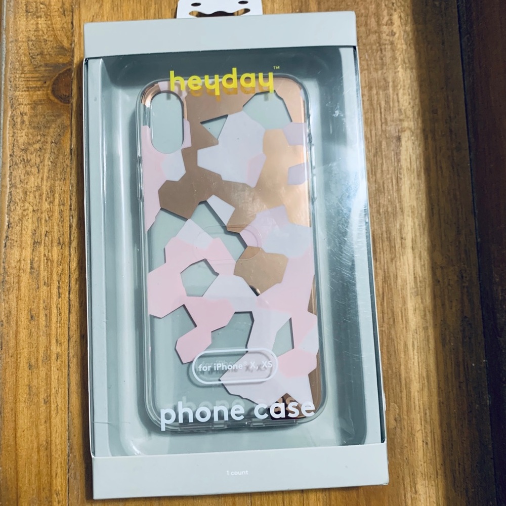 iPhone X XS Rose Gold Pink Geometric Case